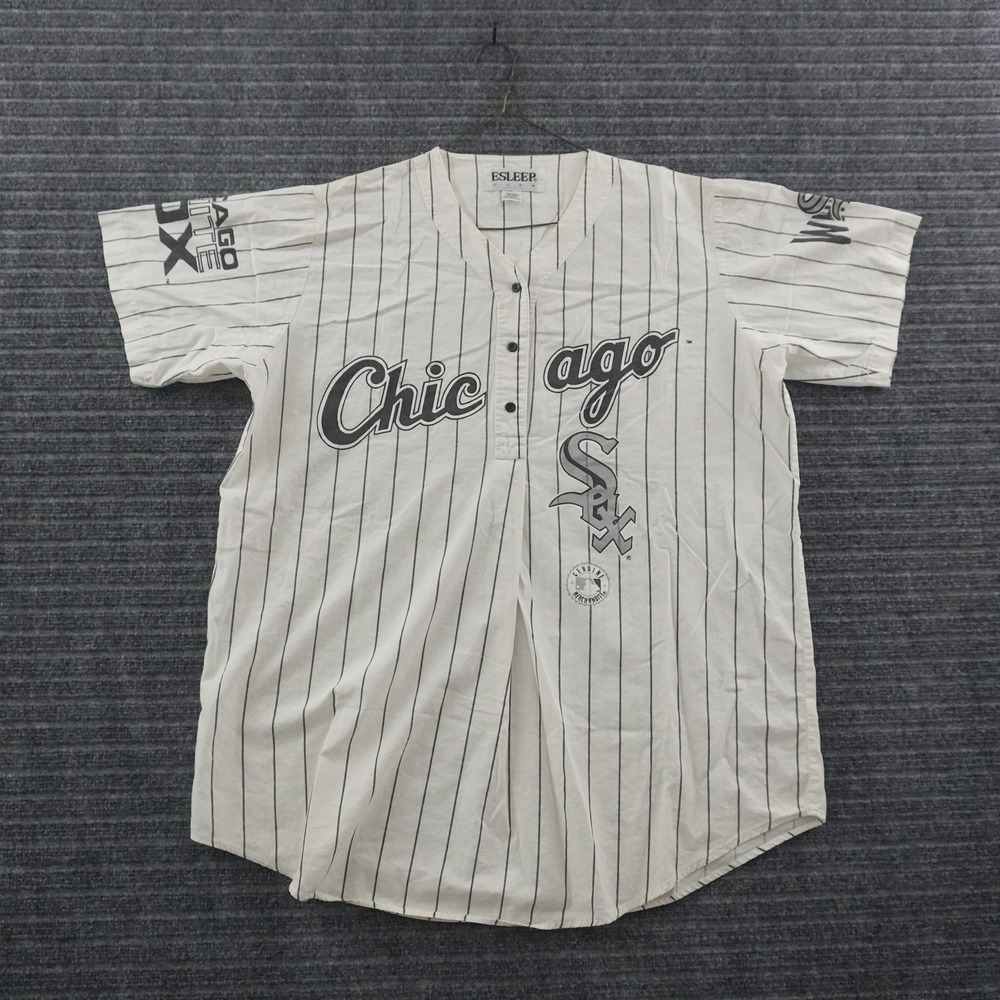 Vintage 90s Esleep Chicago White Sox Nightshirt Unisex One Size White Pinstripe